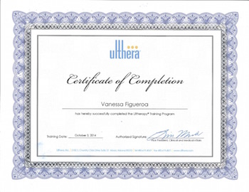 Ultherapy Certificate Vanessa