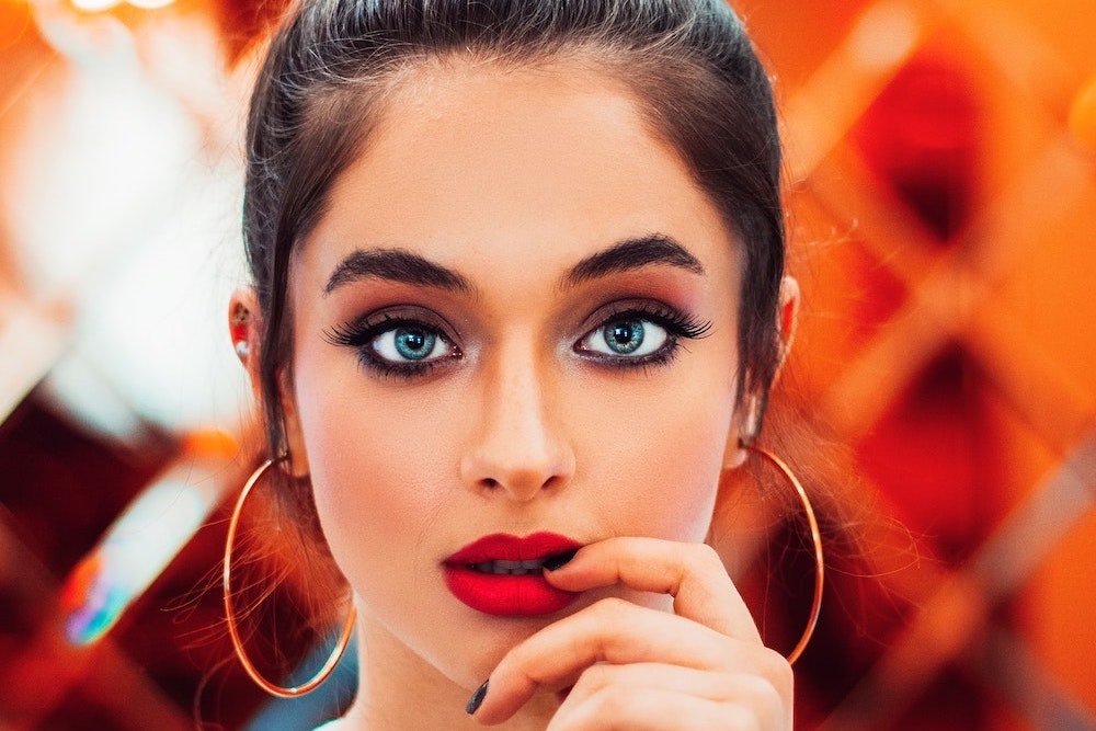 young woman in makeup